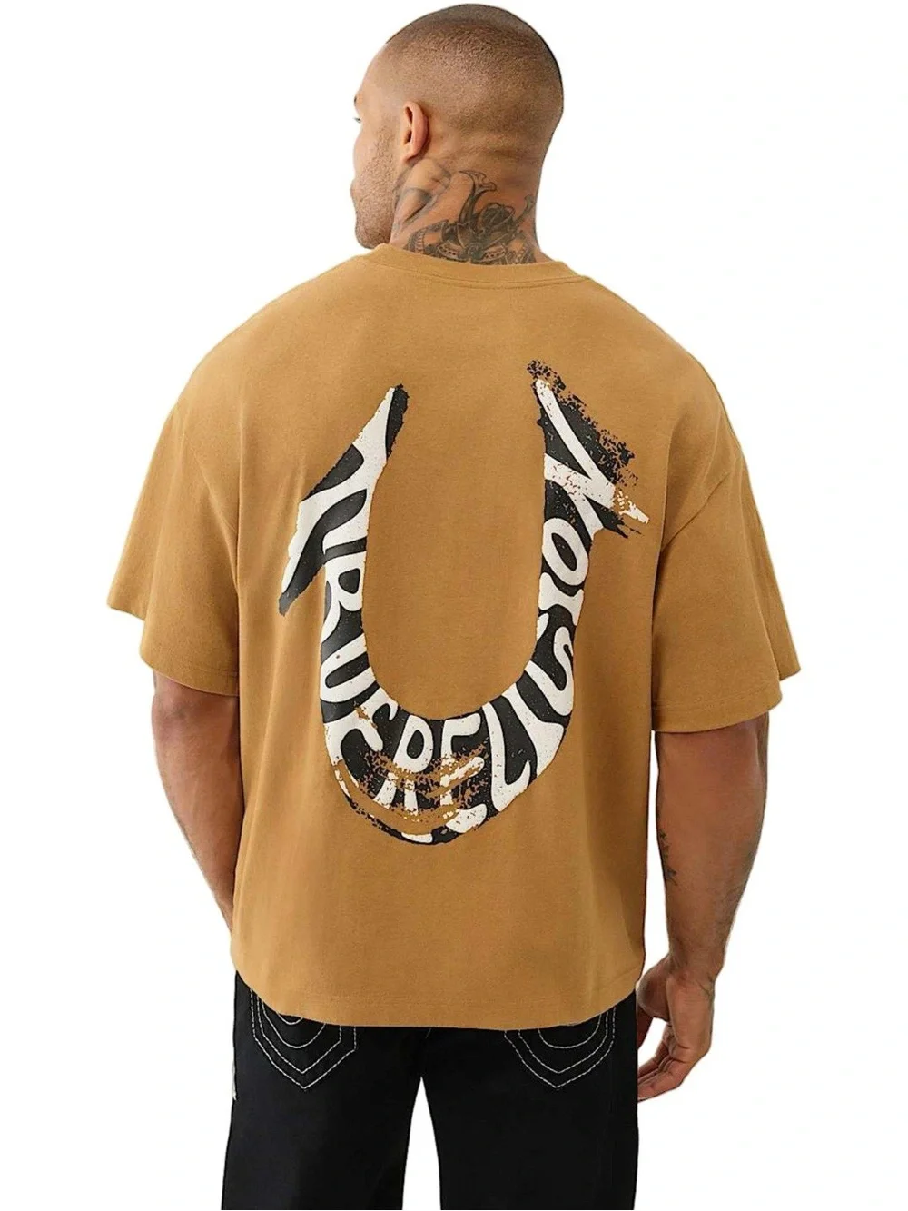 True Religion Men's Painted Puff Print Horseshoe Oversized Tee ‼️NWT‼️